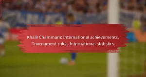 Khalil Chammam: International achievements, Tournament roles, International statistics