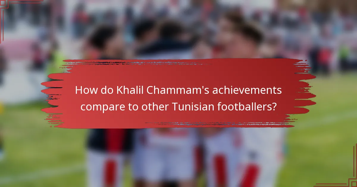 How do Khalil Chammam's achievements compare to other Tunisian footballers?