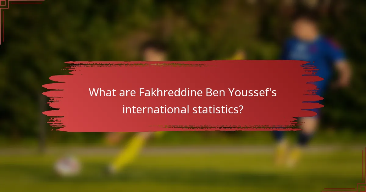 What are Fakhreddine Ben Youssef's international statistics?