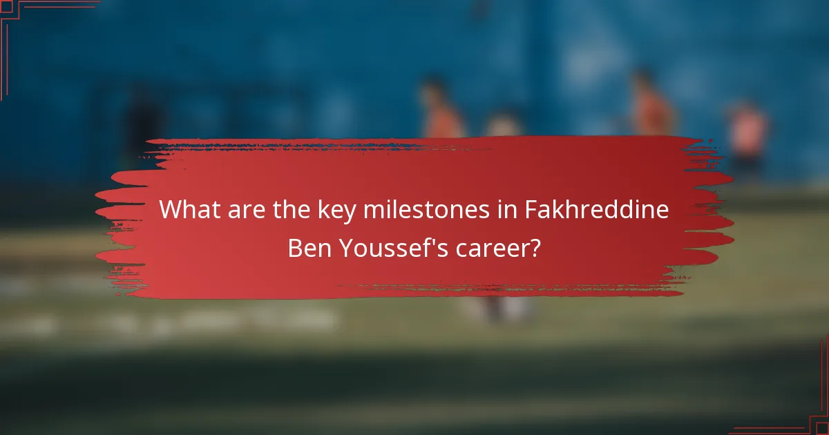 What are the key milestones in Fakhreddine Ben Youssef's career?